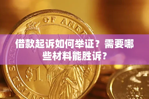武汉借款起诉如何举证？需要哪些材料能胜诉？